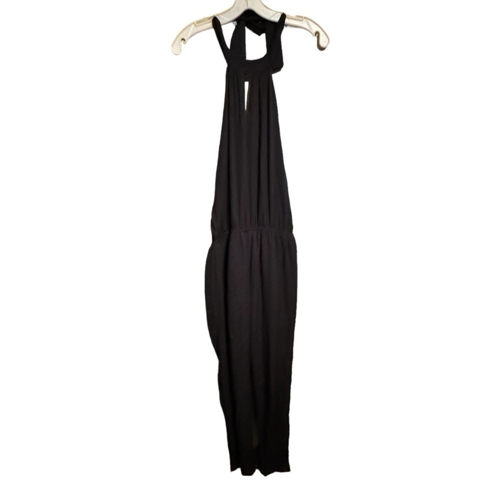 Vintage Contempo Casuals Black Backless Halter Jumpsuit